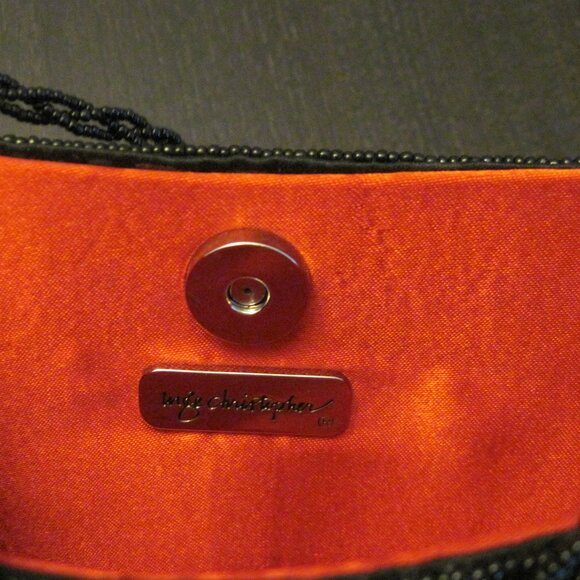 Inge Christopher Black & Gold Cheetah Sequin & Bead Evening Bag - Picture 5 of 5